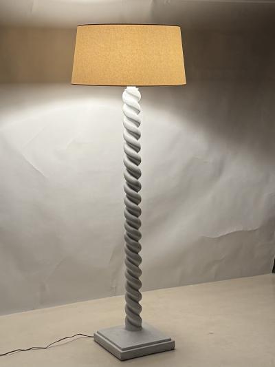 Jean Michel Frank Torsade Plaster Floor Lamp in the style of Jean Michel Frank