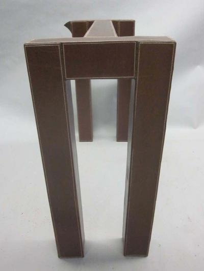 Jean Michel Frank Two French Leather Mid Century Consoles in the Style of Jean Michel Frank