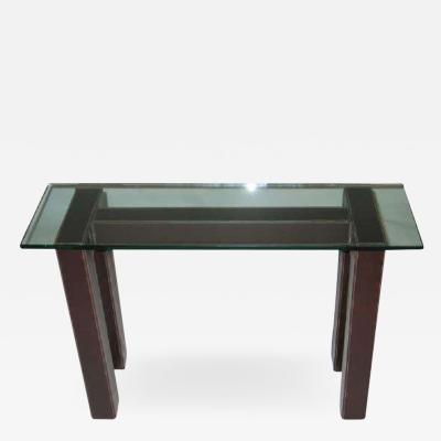 Jean Michel Frank Two French Leather Mid Century Consoles in the Style of Jean Michel Frank