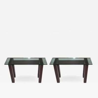 Jean Michel Frank Two French Leather Mid Century Consoles in the Style of Jean Michel Frank