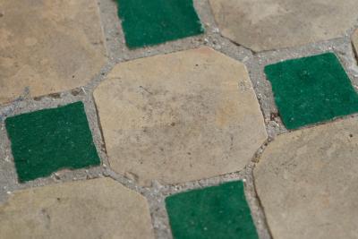 Jean Michel Frank Wonderful Art Deco Console Table in Patinated Iron and Tiles 1940s