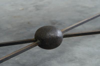Jean Michel Frank Wonderful Art Deco Console Table in Patinated Iron and Tiles 1940s