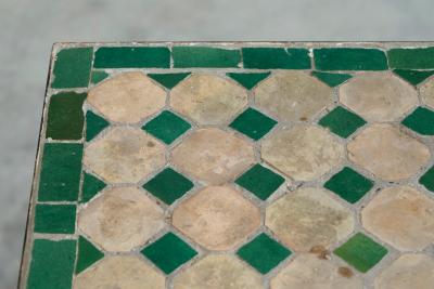 Jean Michel Frank Wonderful Art Deco Console Table in Patinated Iron and Tiles 1940s
