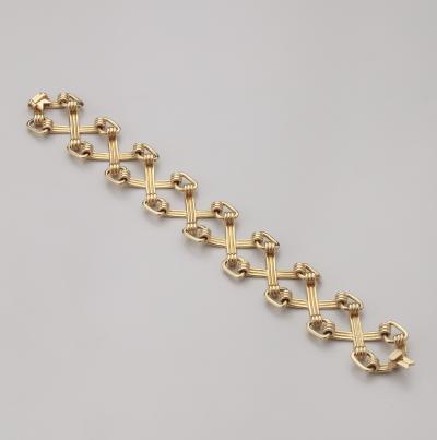 Jean Michel Schlumberger Tiffany Co Schlumberger X and Triangle Bracelet in 18K Yellow Gold