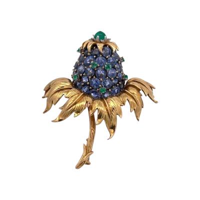 Jean Michel Schlumberger Tiffany Schlumberger Thistle Brooch Sapphires