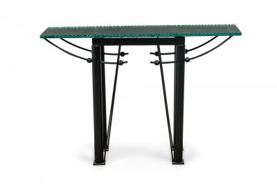 Jean Michel Wilmotte French Iron and Mirrored Glass Console Table manner of Jean Michel Wilmotte