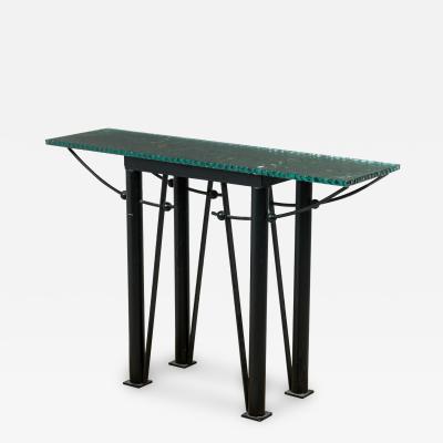 Jean Michel Wilmotte French Iron and Mirrored Glass Console Table manner of Jean Michel Wilmotte