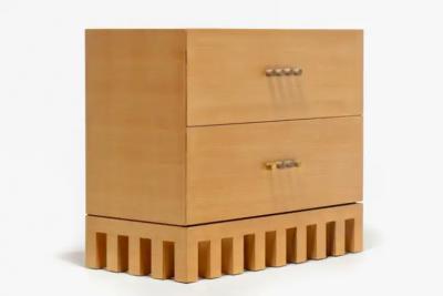 Jean Michel Wilmotte Jean Michel Wilmotte Two Drawer Palmer Chest in Cerused Oak with Brass Knobs