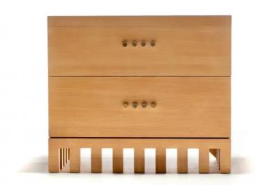 Jean Michel Wilmotte Jean Michel Wilmotte Two Drawer Palmer Chest in Cerused Oak with Brass Knobs