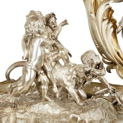 Jean Morel Very large antique silvered and gilt bronze centrepiece by Morel