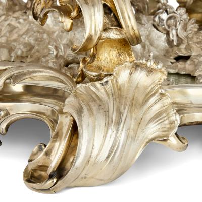 Jean Morel Very large antique silvered and gilt bronze centrepiece by Morel