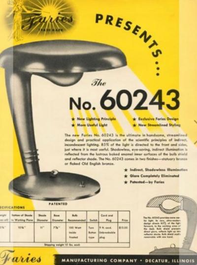 Jean Otis Reinecke 1947 Black Cobra Desk Lamp by Jean Otis Reinecke for Faries MFG