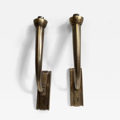 Jean Pascaud 1930s Bronze sconces by Jean Pascaud