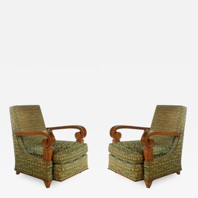 Jean Pascaud Attributed to Jean Pascaud Pair of Club Chairs