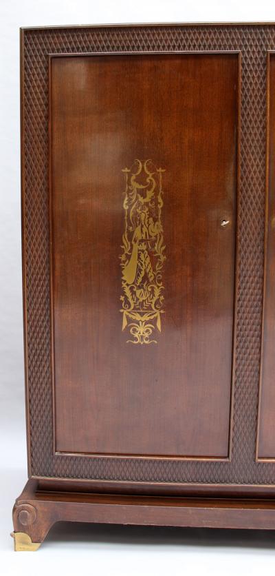 Jean Pascaud Fine French 1940s Cabinet Armoire by Jean Pascaud Marquetry by J D Malcles