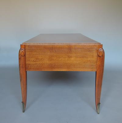 Jean Pascaud Fine French 1940s Walnut Desk by Jean Pascaud