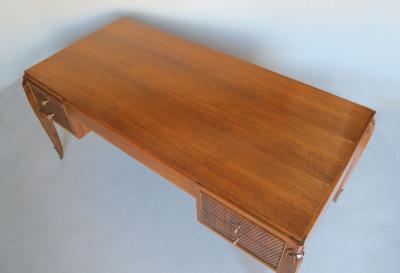 Jean Pascaud Fine French 1940s Walnut Desk by Jean Pascaud
