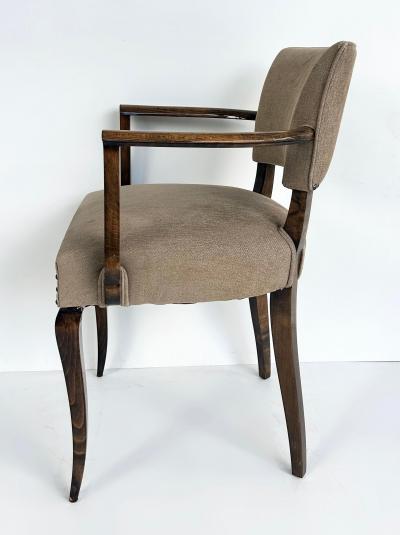 Jean Pascaud French Art Deco Beech Wood Armchairs by Jean Pascaud Two Pairs Available c1940s