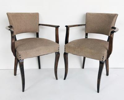 Jean Pascaud French Art Deco Beech Wood Armchairs by Jean Pascaud Two Pairs Available c1940s