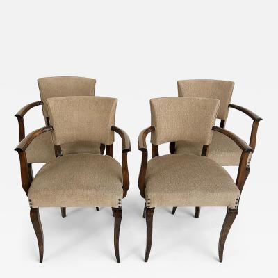 Jean Pascaud French Art Deco Beech Wood Armchairs by Jean Pascaud Two Pairs Available c1940s