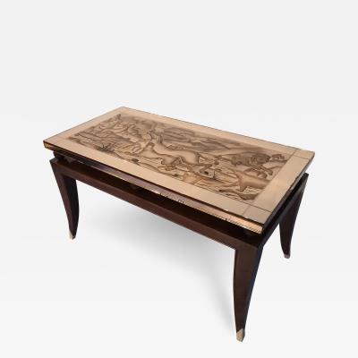 Jean Pascaud French Art Deco Coffee Table in the Style of Pascaud 1940