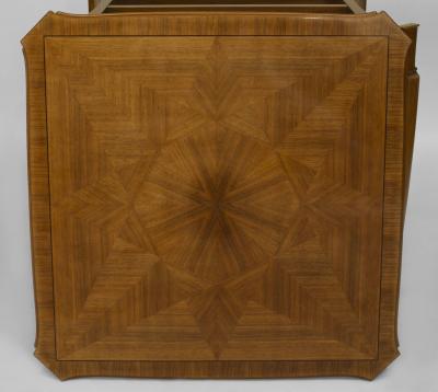 Jean Pascaud French Art Deco Light Mahogany Square Game Table
