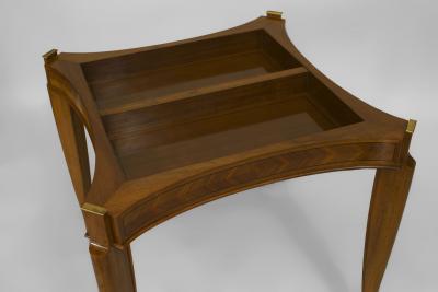 Jean Pascaud French Art Deco Light Mahogany Square Game Table