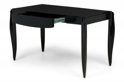 Jean Pascaud Jean Pascaud Art Deco French Black Lacquered Desk