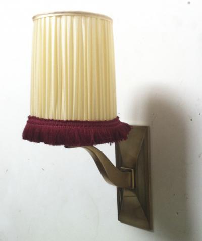 Jean Pascaud Jean Pascaud Chicest Pair of Gold Bronze Sconces