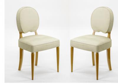 Jean Pascaud Jean Pascaud pair of sycamore lady vanity side chairs