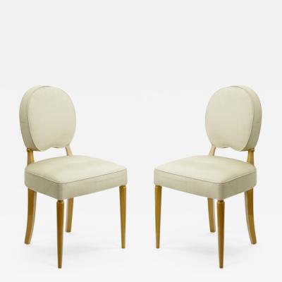 Jean Pascaud Jean Pascaud pair of sycamore lady vanity side chairs