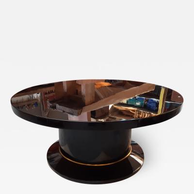 Jean Pascaud Jean pascaud superb chicest large black lacquered round coffee table