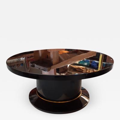 Jean Pascaud Jean pascaud superb chicest large black lacquered round coffee table