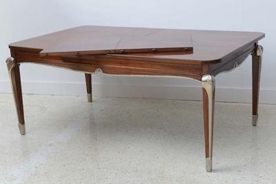 Jean Pascaud Late Art Deco Palisander Extension Dining Table by Jean Pascaud