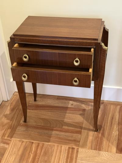 Jean Pascaud Pair of French Art Deco Mahogany Bedside Tables France 1940s
