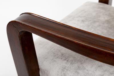 Jean Pascaud Pair of French Art Deco Oval Back Armchairs By Jean Pascaud