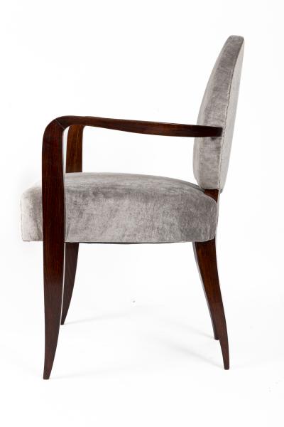 Jean Pascaud Pair of French Art Deco Oval Back Armchairs By Jean Pascaud