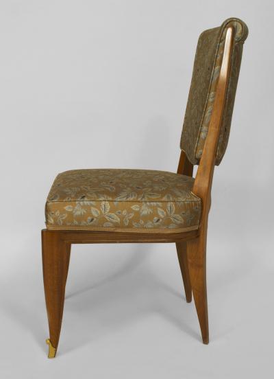 Jean Pascaud Set of 4 French Art Deco Light Mahogany Side Chairs