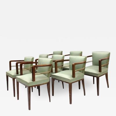 Jean Pascaud Set of 8 Fine French 1930s Armchairs by Jean Pascaud