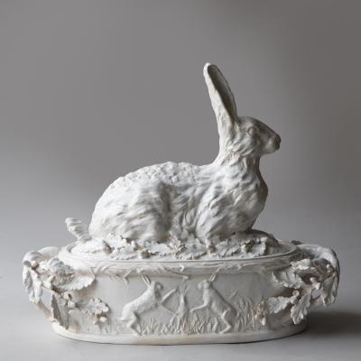 Jean Paul Gourdon GLAZED FA ENCE HARE TUREEN TERRINE DE LI VRE by JEAN PAUL GOURDON
