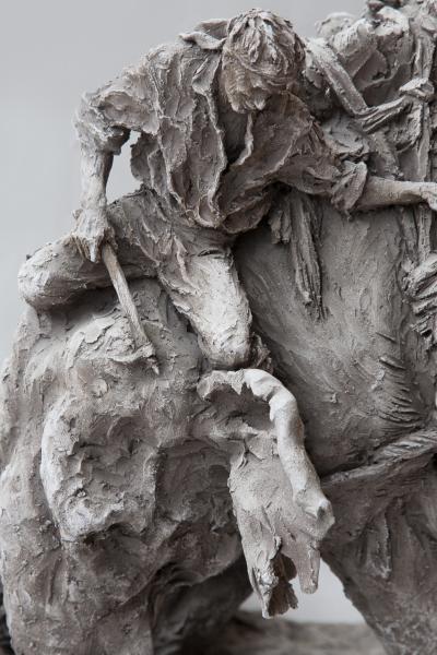 Jean Paul Gourdon INDIAN ELEPHANT WITH A MAHOUT IN GREY TERRACOTTA by Jean Paul Gourdon born 1956