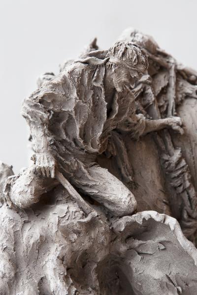 Jean Paul Gourdon INDIAN ELEPHANT WITH A MAHOUT IN GREY TERRACOTTA by Jean Paul Gourdon born 1956