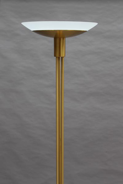 Jean Perzel 2 Fine French Mid Century Bronze and Glass Floor Lamps by Perzel