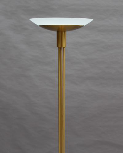 Jean Perzel 2 Fine French Mid Century Bronze and Glass Floor Lamps by Perzel