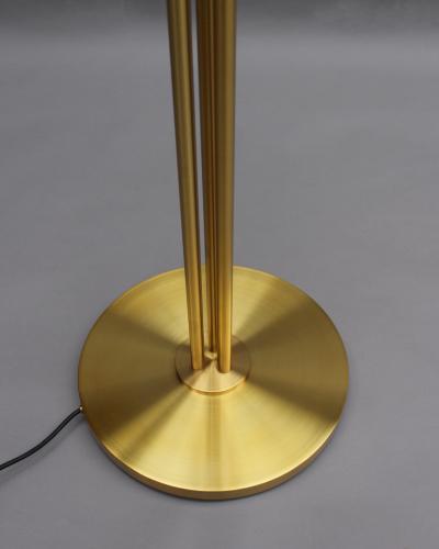 Jean Perzel 2 Fine French Mid Century Bronze and Glass Floor Lamps by Perzel