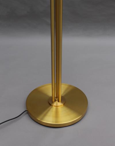 Jean Perzel 2 Fine French Mid Century Bronze and Glass Floor Lamps by Perzel