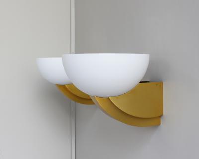 Jean Perzel 2 Pairs of Fine French Art Deco Bronze and Glass Sconces by Jean Perzel