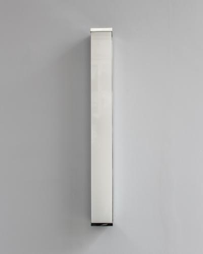 Jean Perzel 2 pairs of Fine French 1960s Glass and Nickel Chrome Sconces by Perzel