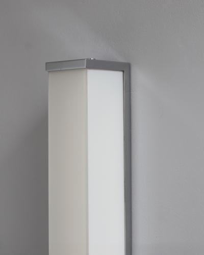 Jean Perzel 2 pairs of Fine French 1960s Glass and Nickel Chrome Sconces by Perzel