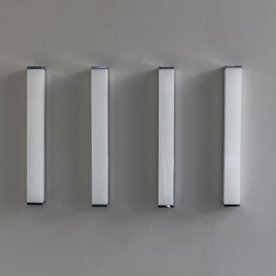 Jean Perzel 2 pairs of Fine French 1960s Glass and Nickel Chrome Sconces by Perzel